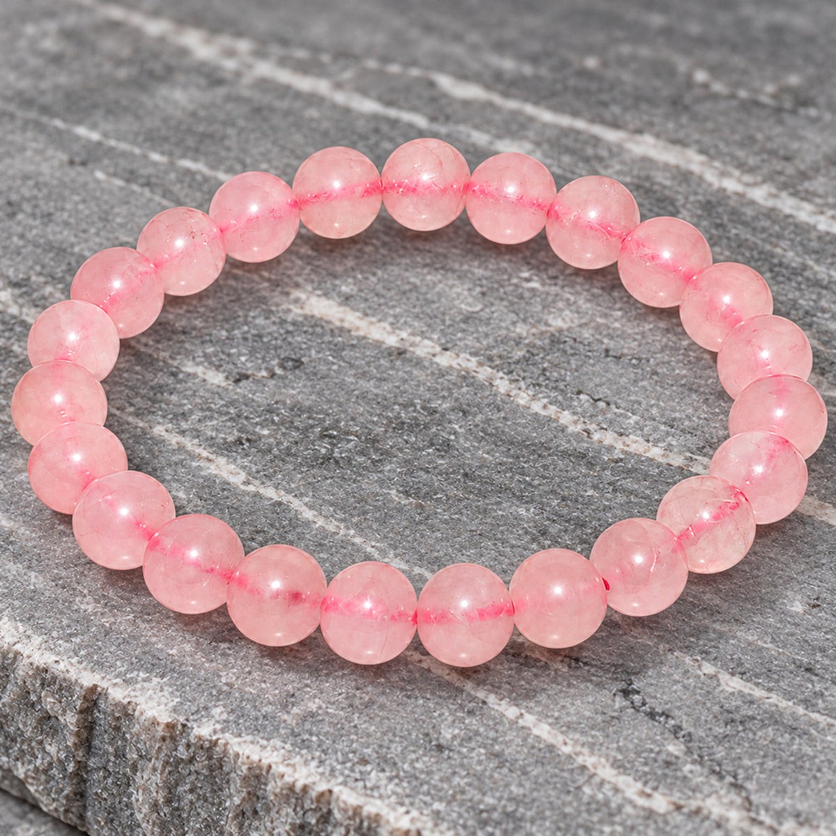 Natural Rose Quartz Bracelet for Love, Compassion & Positive Energy BB1001
