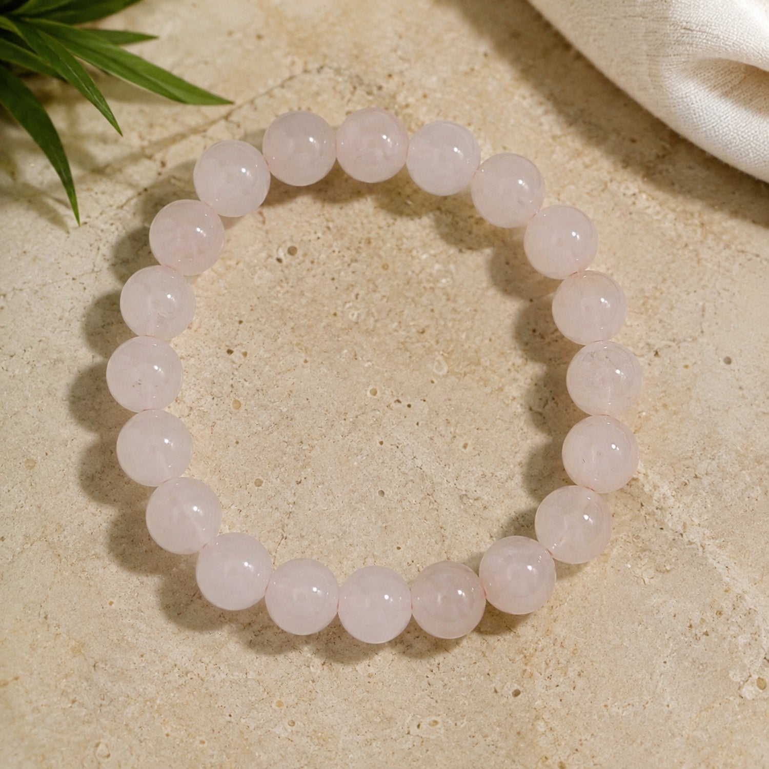 Rose Quartz Stone Bracelet Positive Energy & Love Crystal Bracelet BB1001