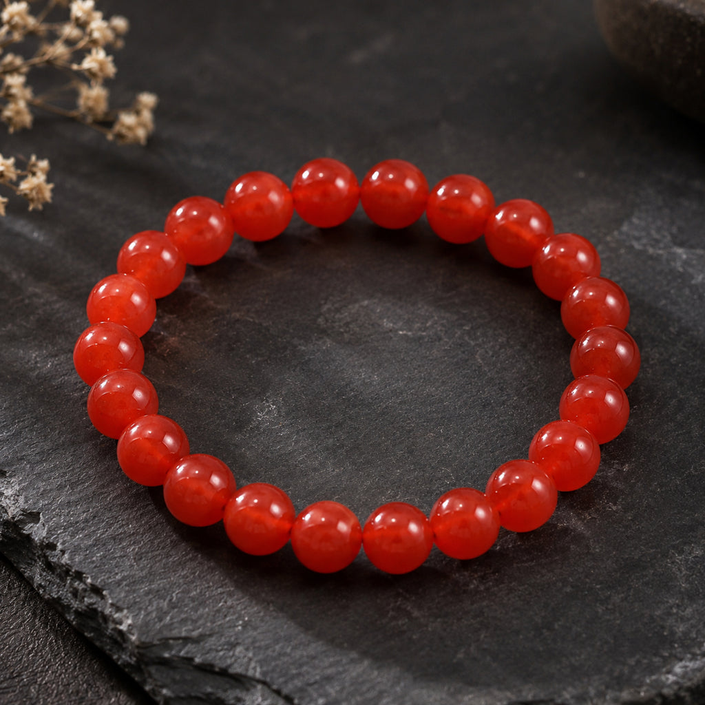 Natural Carnelian Beaded Bracelet for Men & Women 8mm Carnelian Crystal Stone Bracelet BB1002