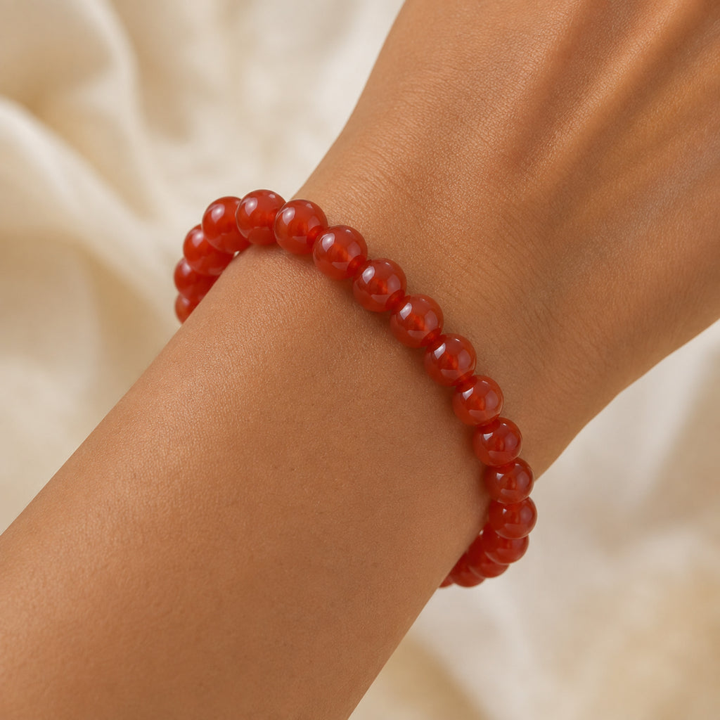 Natural Carnelian Beaded Bracelet for Men & Women 8mm Carnelian Crystal Stone Bracelet BB1002