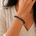 Natural Blue Obsidian Beads Stylish Crystal Bracelet for Men & Women BB1004