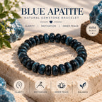 Natural Blue Kyanite Beaded Bracelet for Clarity, Motivation & Inner Peace BB1005