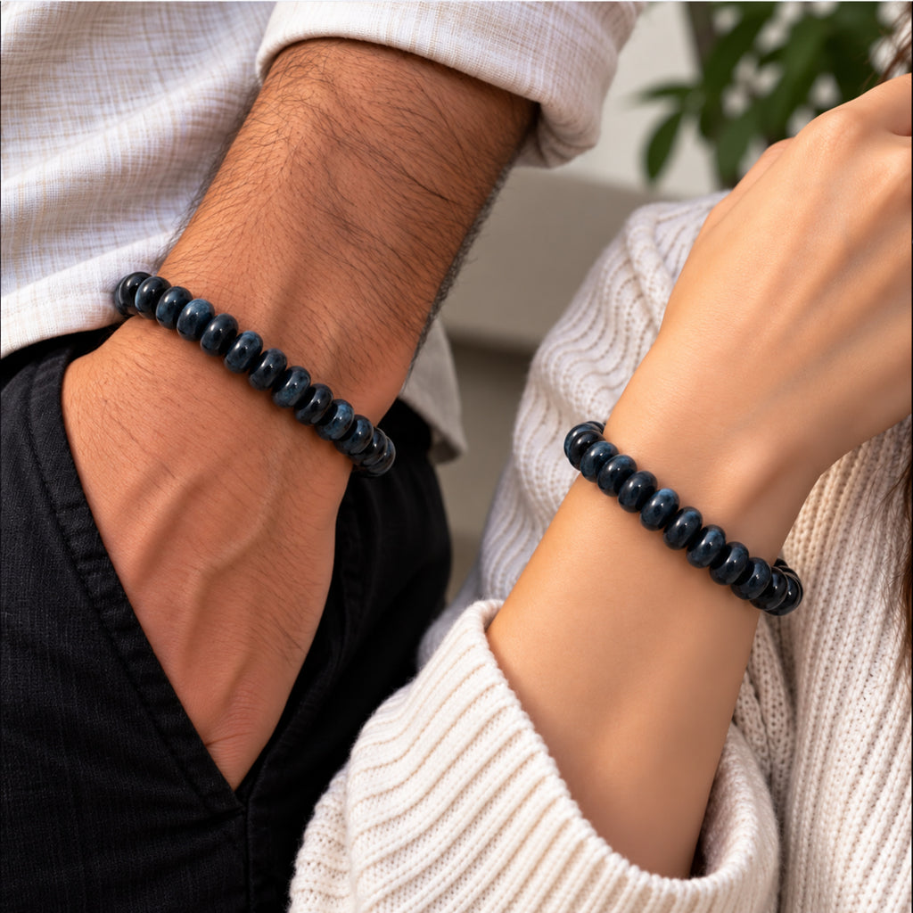 Natural Blue Kyanite Beaded Bracelet for Clarity, Motivation & Inner Peace BB1005