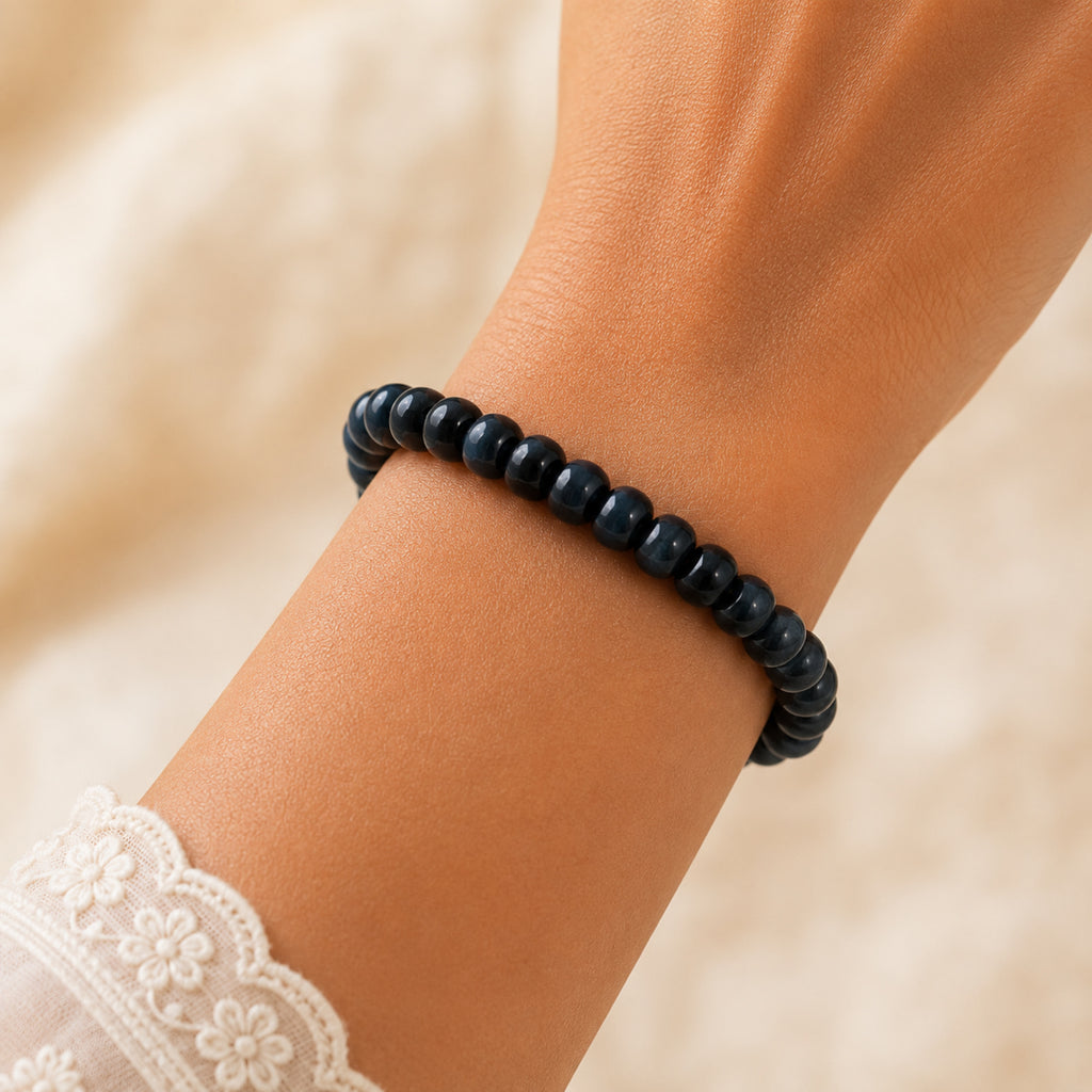 Natural Blue Kyanite Premium Gemstone Beads Bracelet for Men & Women BB1005