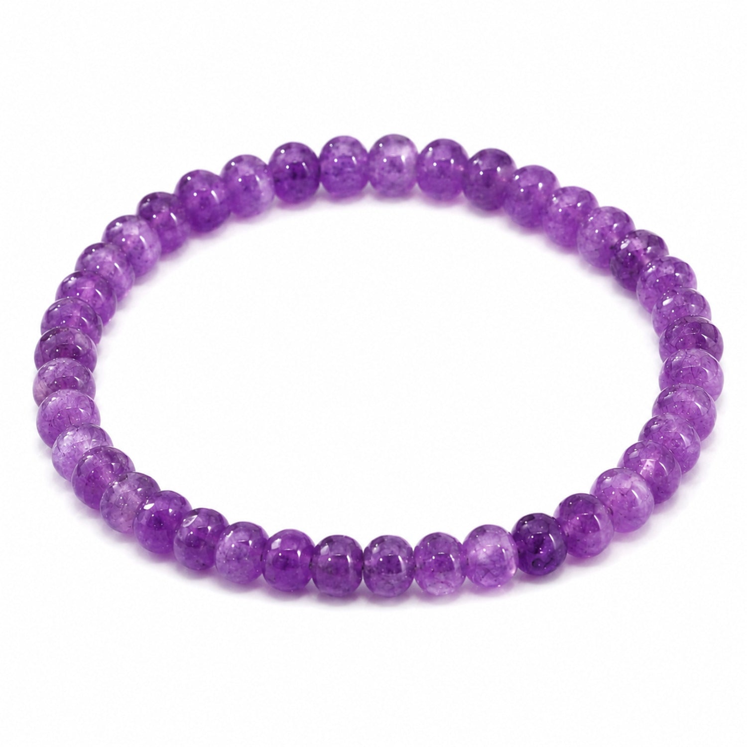 Natural Lavender Jade Purple Gemstone Beaded Crystal Bracelet BB1006