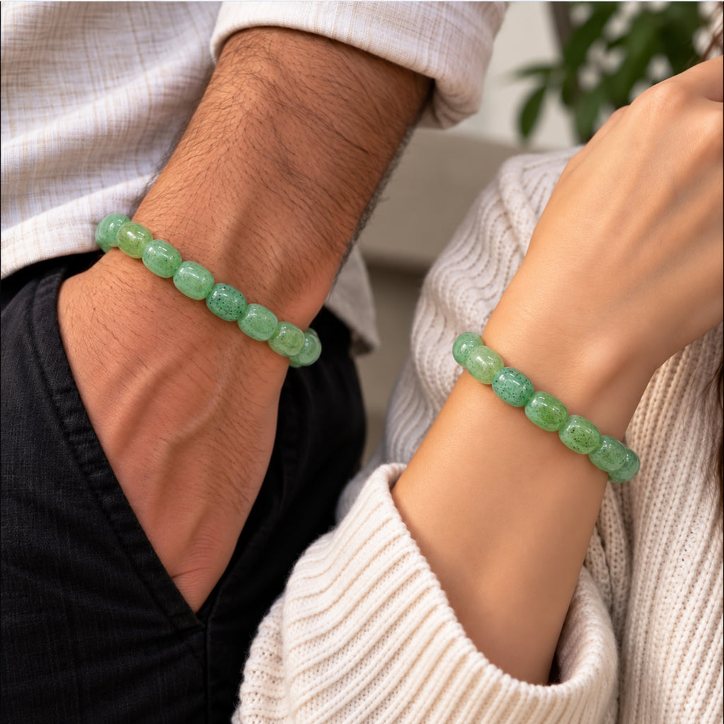 Natural Green Aventurine Beaded Bracelet for Luck, Prosperity & Positive Energy BB1008