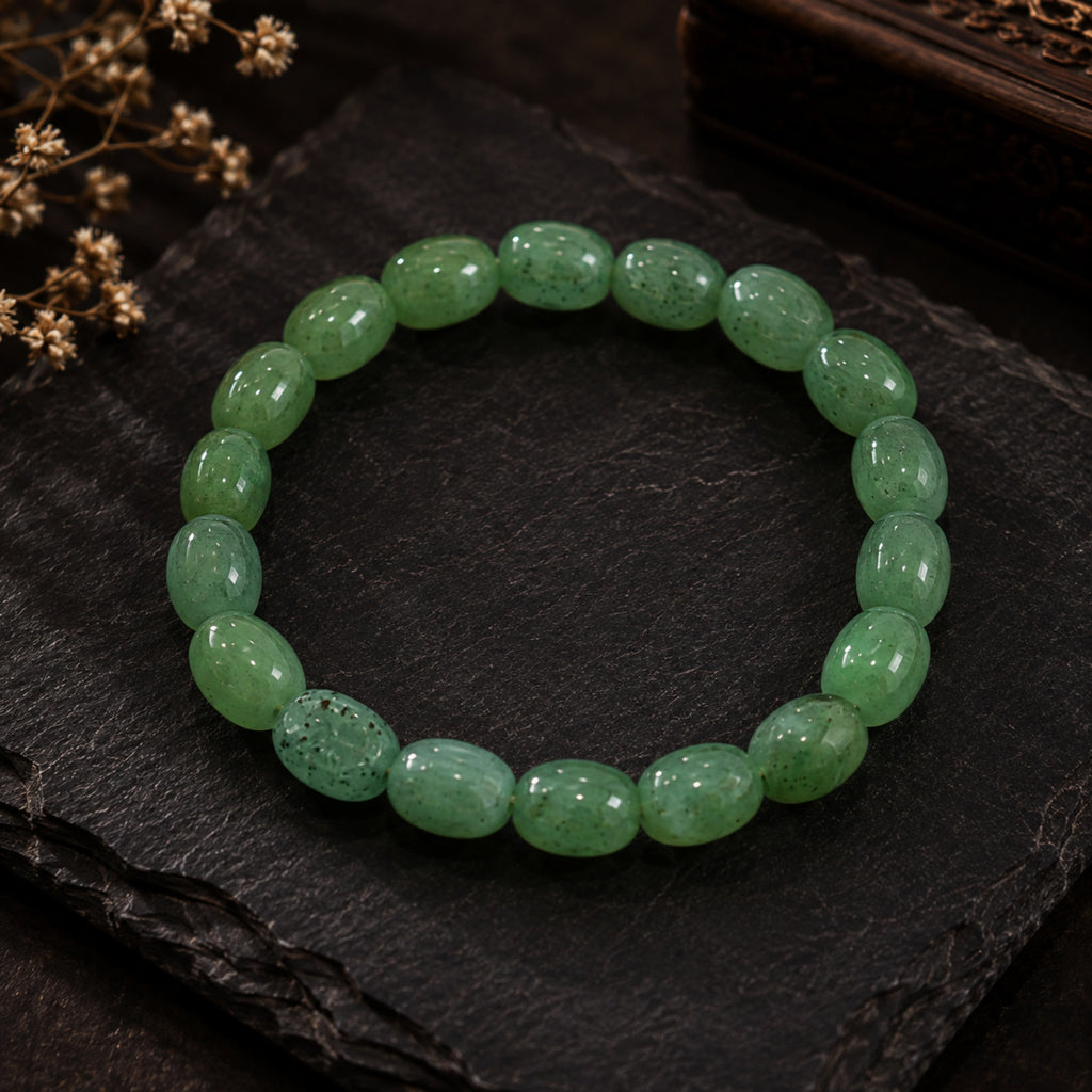 Natural Green Aventurine Gemstone Crystal Beaded Bracelet for Men & Women BB1008