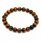 Natural Tiger Eye Brown Crystal Beaded Gemstone Bracelet BB1010