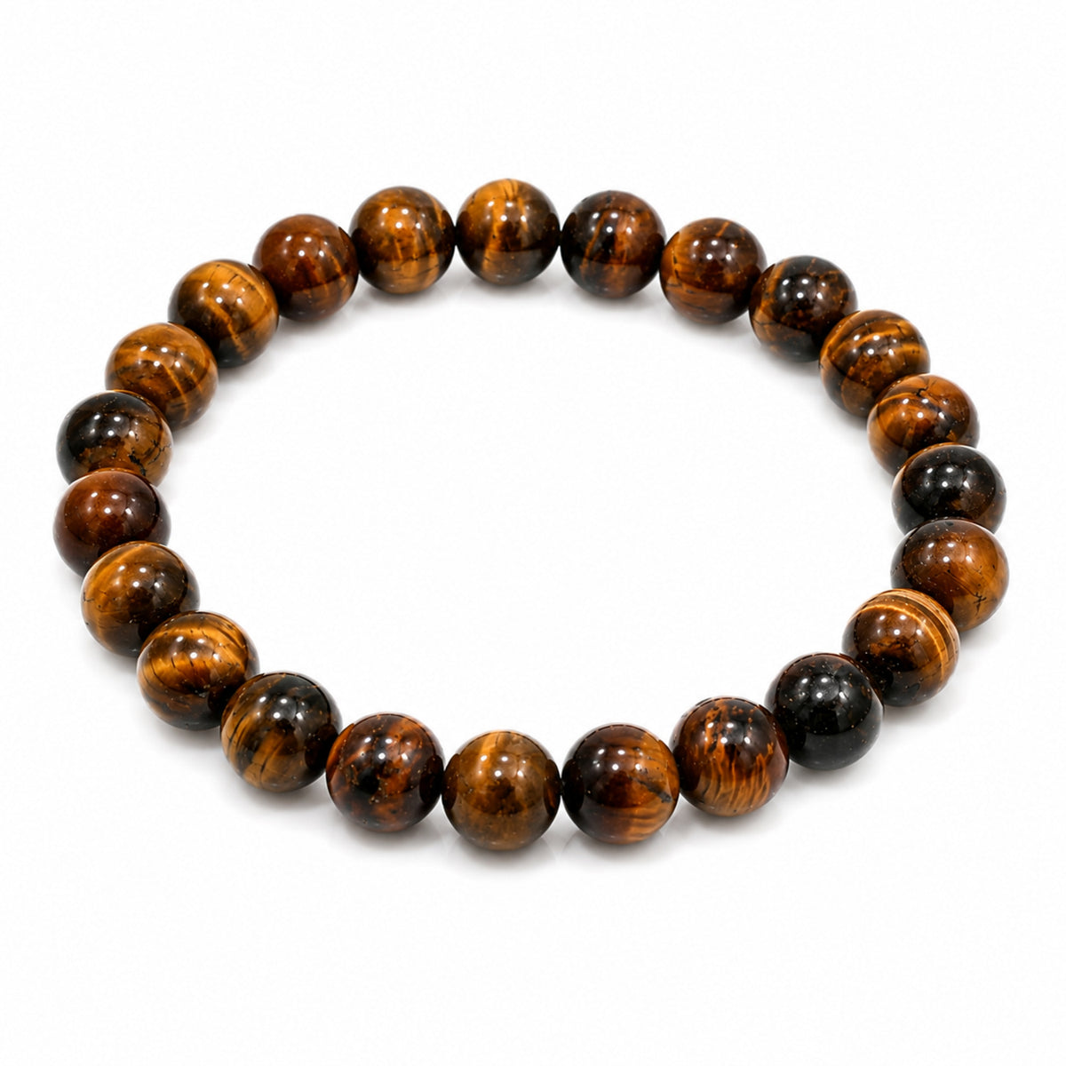 Natural Tiger Eye Brown Crystal Beaded Gemstone Bracelet BB1010