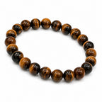 Natural Tiger Eye Brown Crystal Beaded Gemstone Bracelet BB1010