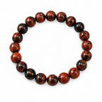 Natural Mahogany Jasper Brown & Red Gemstone Beaded Bracelet BB1011