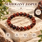 Natural Mahogany Jasper Bracelet for Grounding, Stability & Protection BB1011