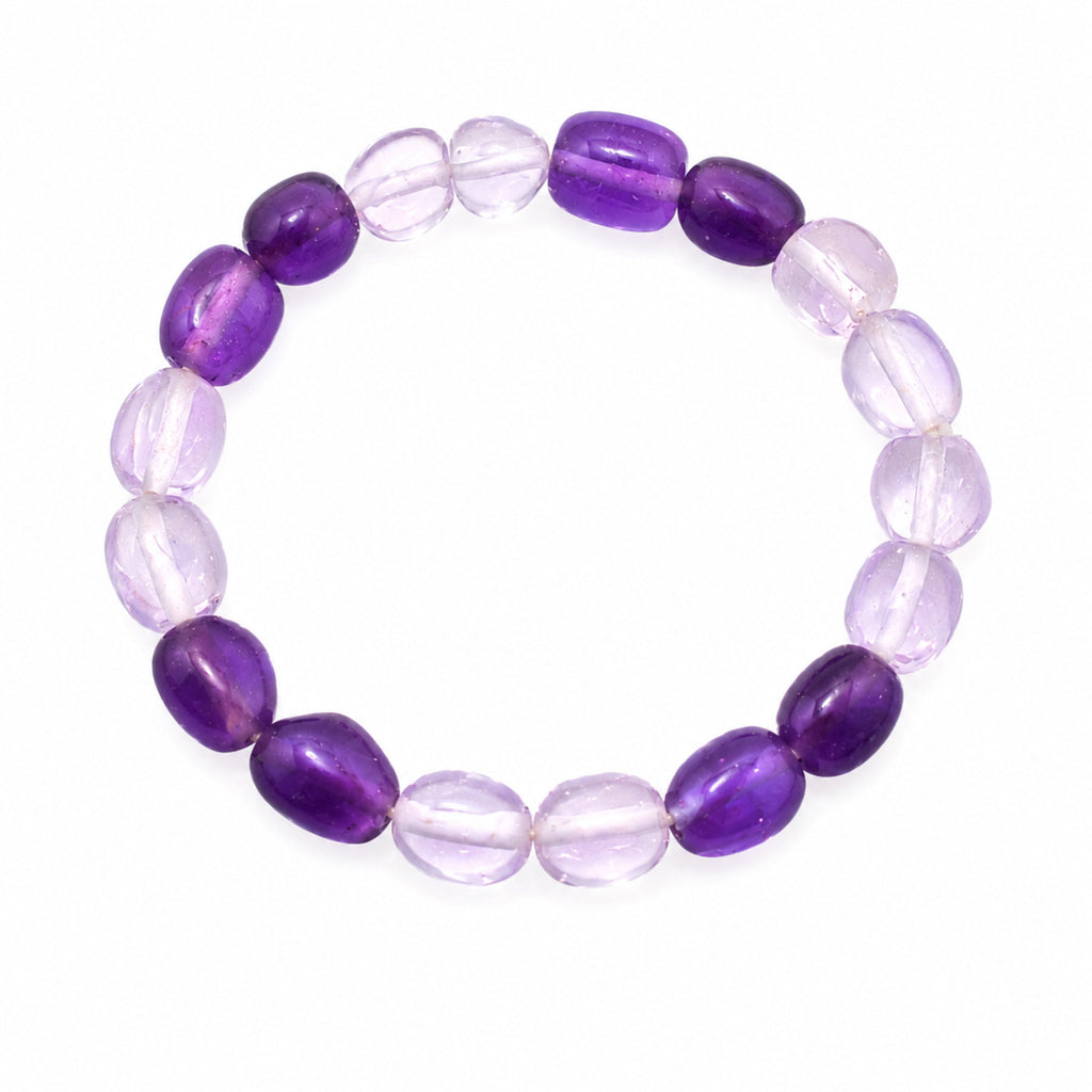 Natural Purple Amethyst Premium Gemstone Beads Bracelet for Men & Women BB1014