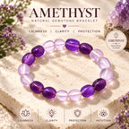 Natural Purple Amethyst Bracelet for Calmness, Clarity & Protection BB1014