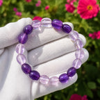 Natural Purple Amethyst Premium Gemstone Beads Bracelet for Men & Women BB1014