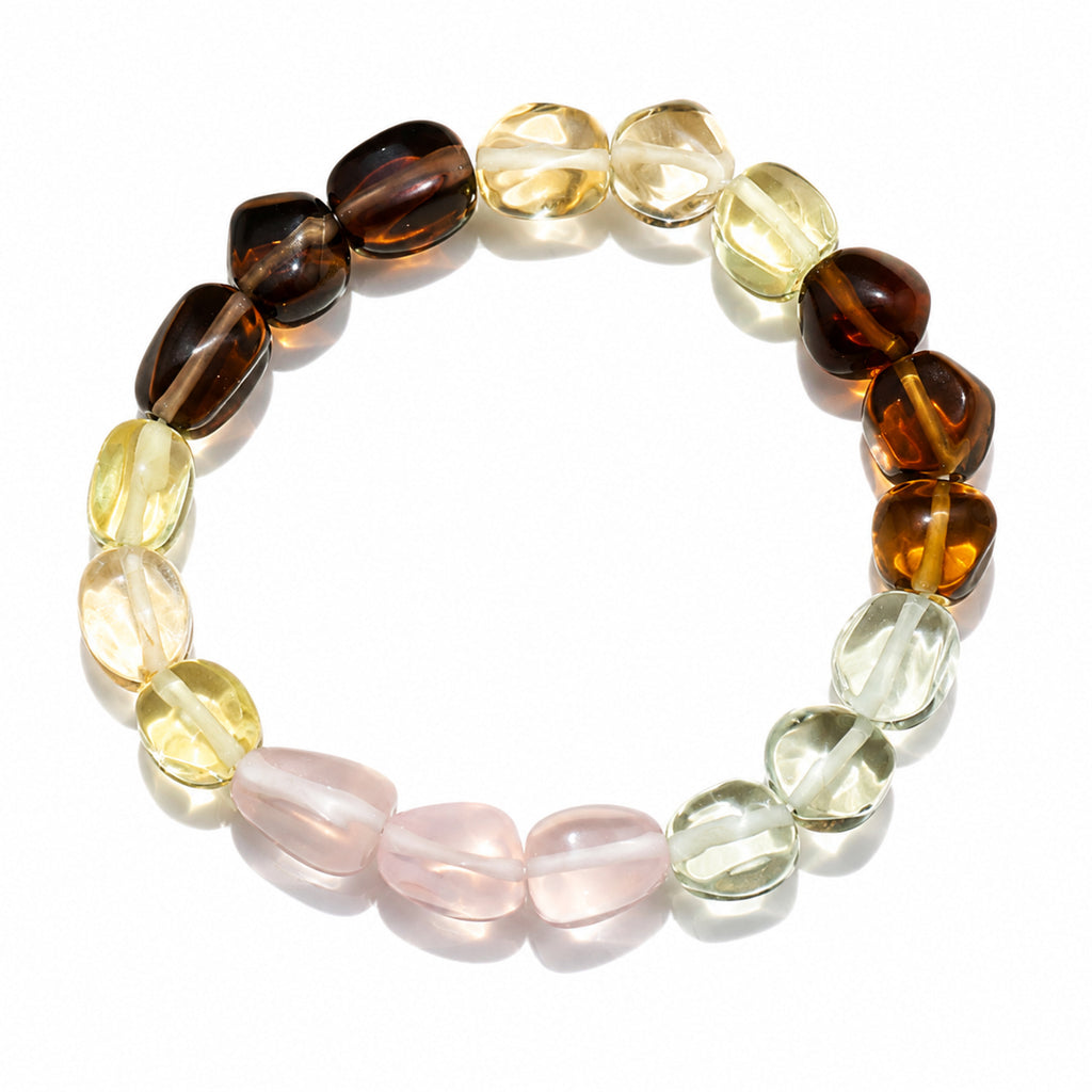 Natural Multicolor Gemstone Mixed Crystal Beaded Bracelet for Men & Women BB1015