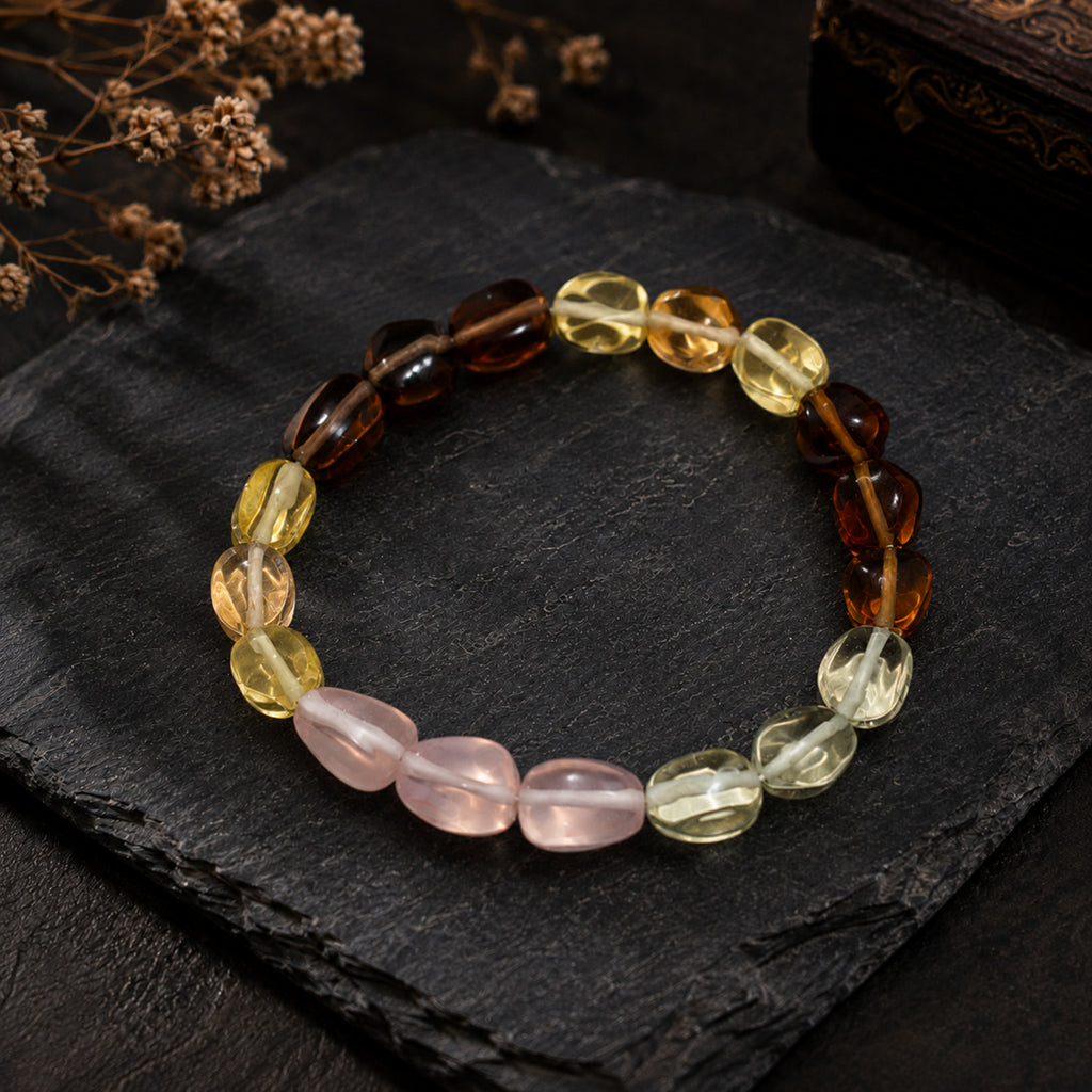 Natural Multicolor Gemstone Mixed Crystal Beaded Bracelet for Men & Women BB1015