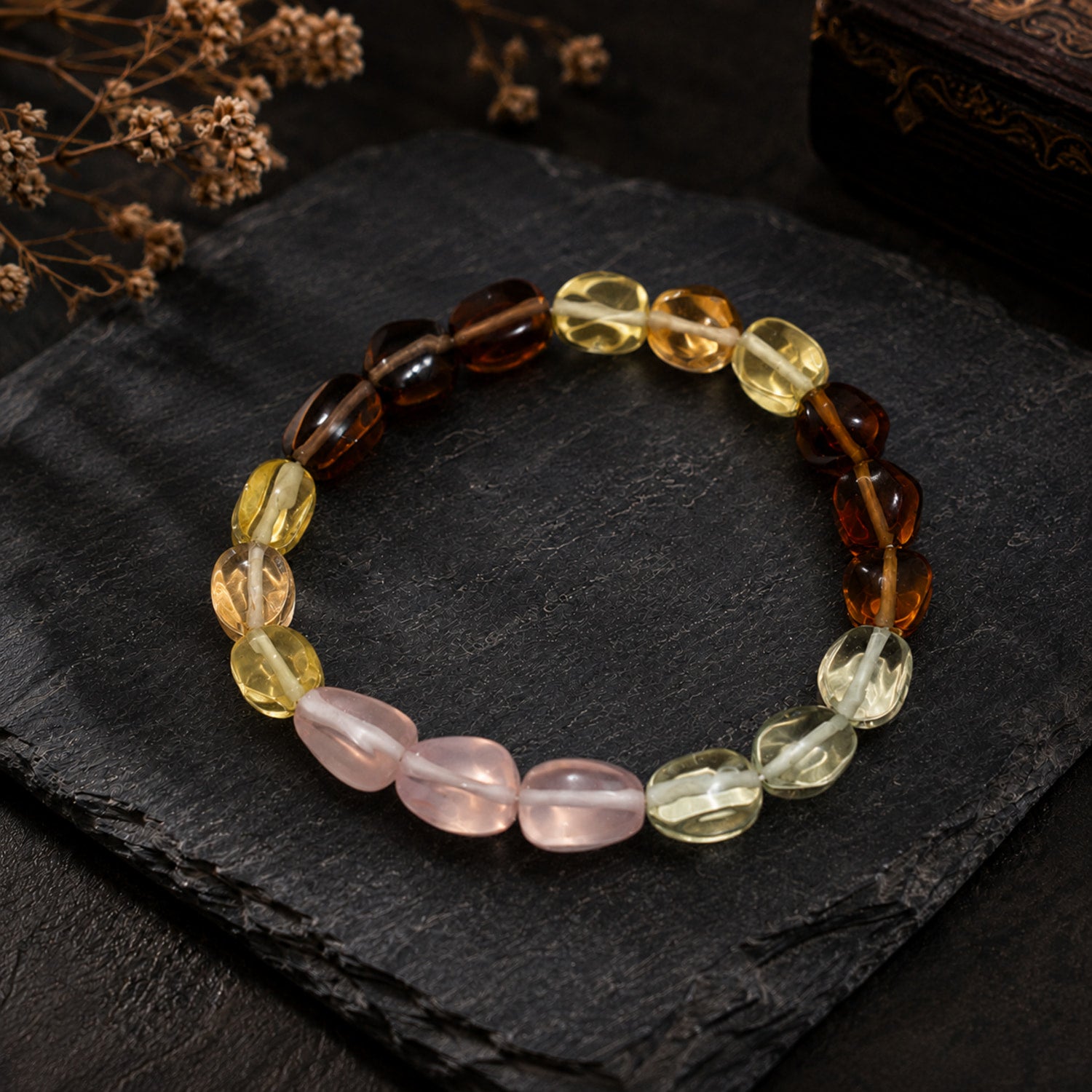 Natural Multicolor Gemstone Mixed Crystal Beaded Bracelet for Men & Women BB1015