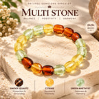 Natural Multicolor Gemstone Bracelet for Protection, Success & Harmony BB1016
