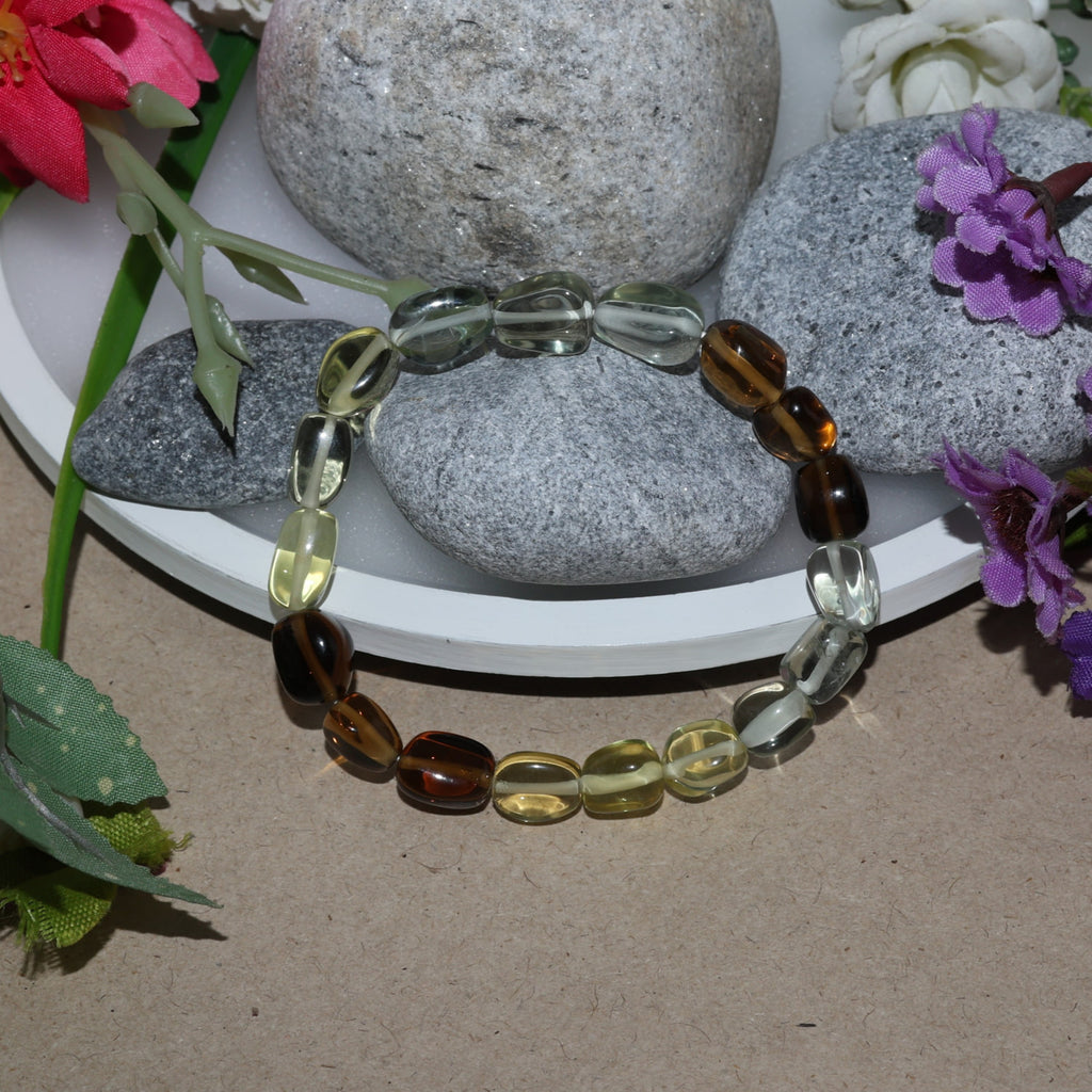 Natural Multicolor Gemstone Mixed Crystal Beaded Bracelet for Men & Women BB1016