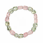 Natural Multicolor Gemstone Pink Green & Clear Crystal Beaded Bracelet BB1017