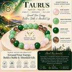 Natural Green Aventurine, Smoky Quartz & Rutilated Quartz Bracelet for Grounding, Stability & Positive Energy Taurus Zodiac Bracelet BB1028