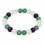 Natural Amethyst, Green Aventurine, Rose Quartz & Clear Quartz Bracelet for Love, Harmony & Emotional Balance Libra Zodiac Bracelet BB1029