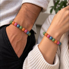 Green, Blue, Orange & Pink Crystal Beaded Bracelet for Love, Calmness, Motivation & Positive Energy BB1030