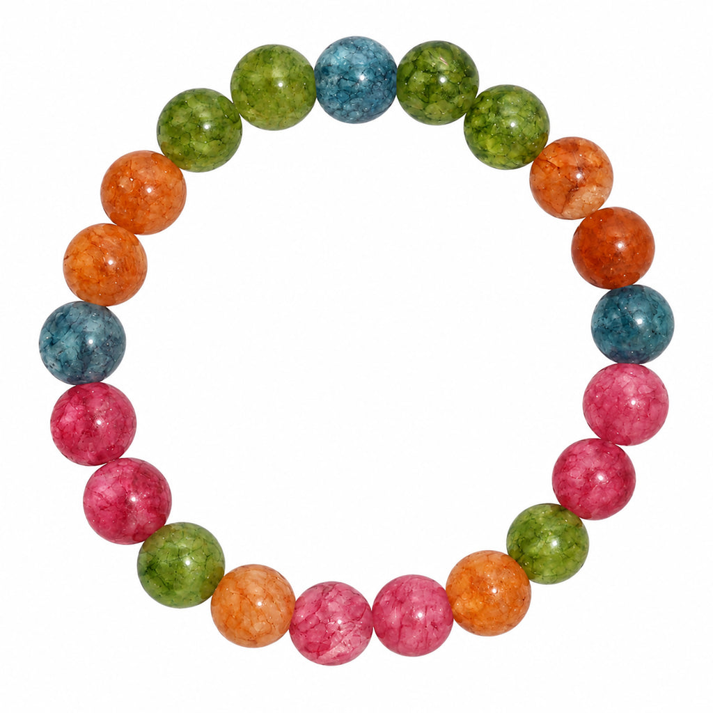 Green, Blue, Orange & Pink Crystal Beaded Bracelet for Love, Calmness, Motivation & Positive Energy BB1030