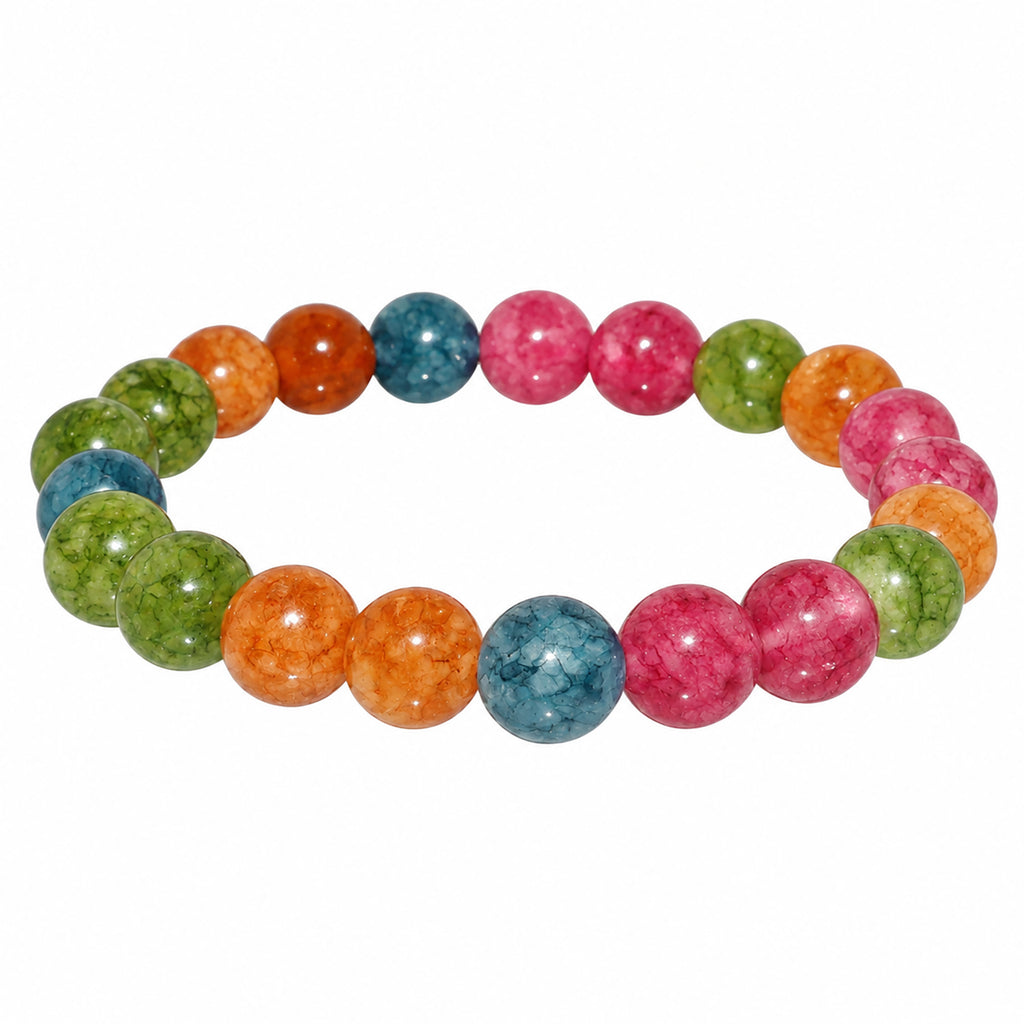 Green, Blue, Orange & Pink Crystal Beaded Bracelet for Love, Calmness, Motivation & Positive Energy BB1030