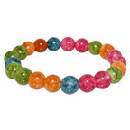 Green, Blue, Orange & Pink Crystal Beaded Bracelet for Love, Calmness, Motivation & Positive Energy BB1030