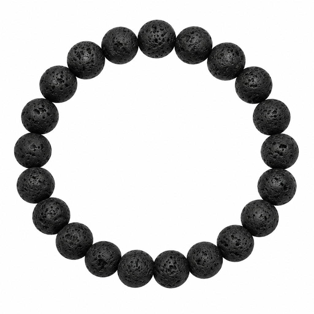 Natural Black Lava Stone Bracelet for Strength, Grounding, Protection & Stability BB1031