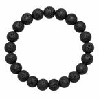 Natural Black Lava Stone Bracelet for Strength, Grounding, Protection & Stability BB1031