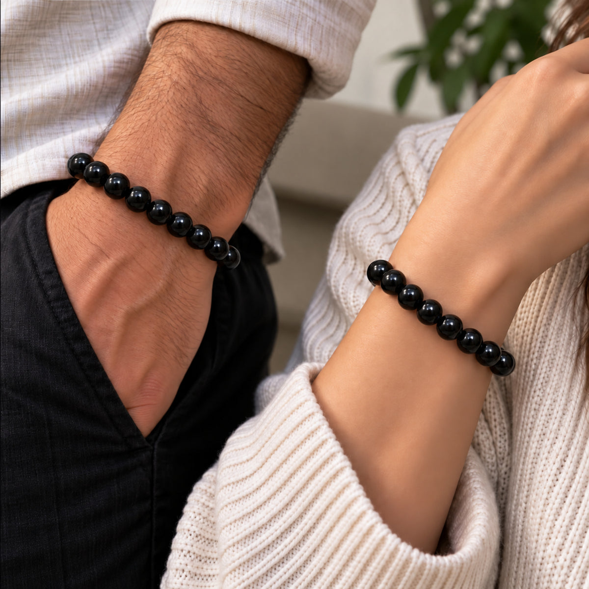 Natural Black Obsidian Bracelet for Protection, Grounding, Clarity & Balance BB1034