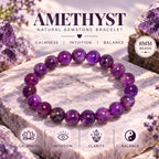Natural Purple Amethyst Bracelet for Calmness, Intuition, Clarity & Balance BB1035