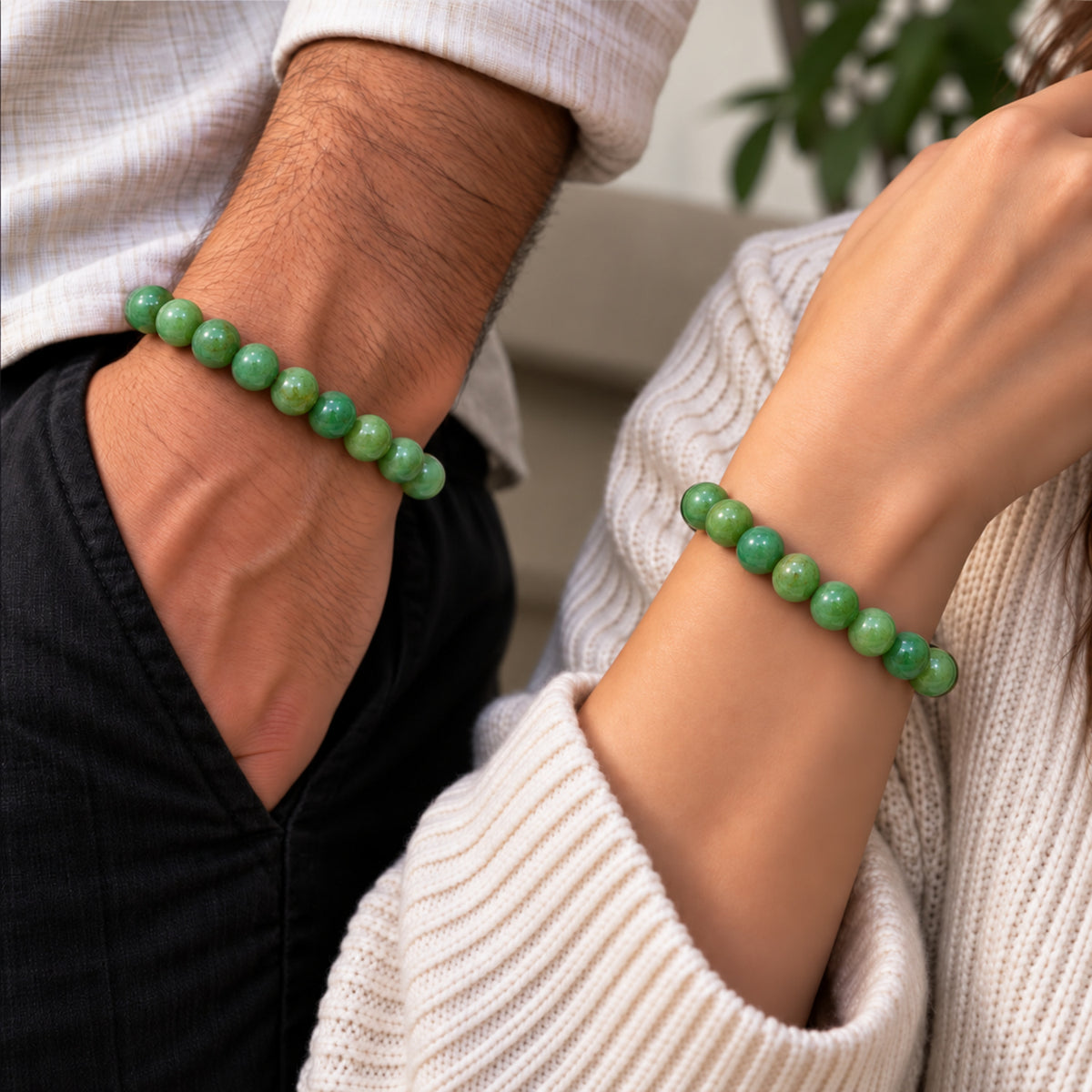 Natural Green Aventurine Bracelet for Prosperity, Luck, Positivity & Harmony BB1036