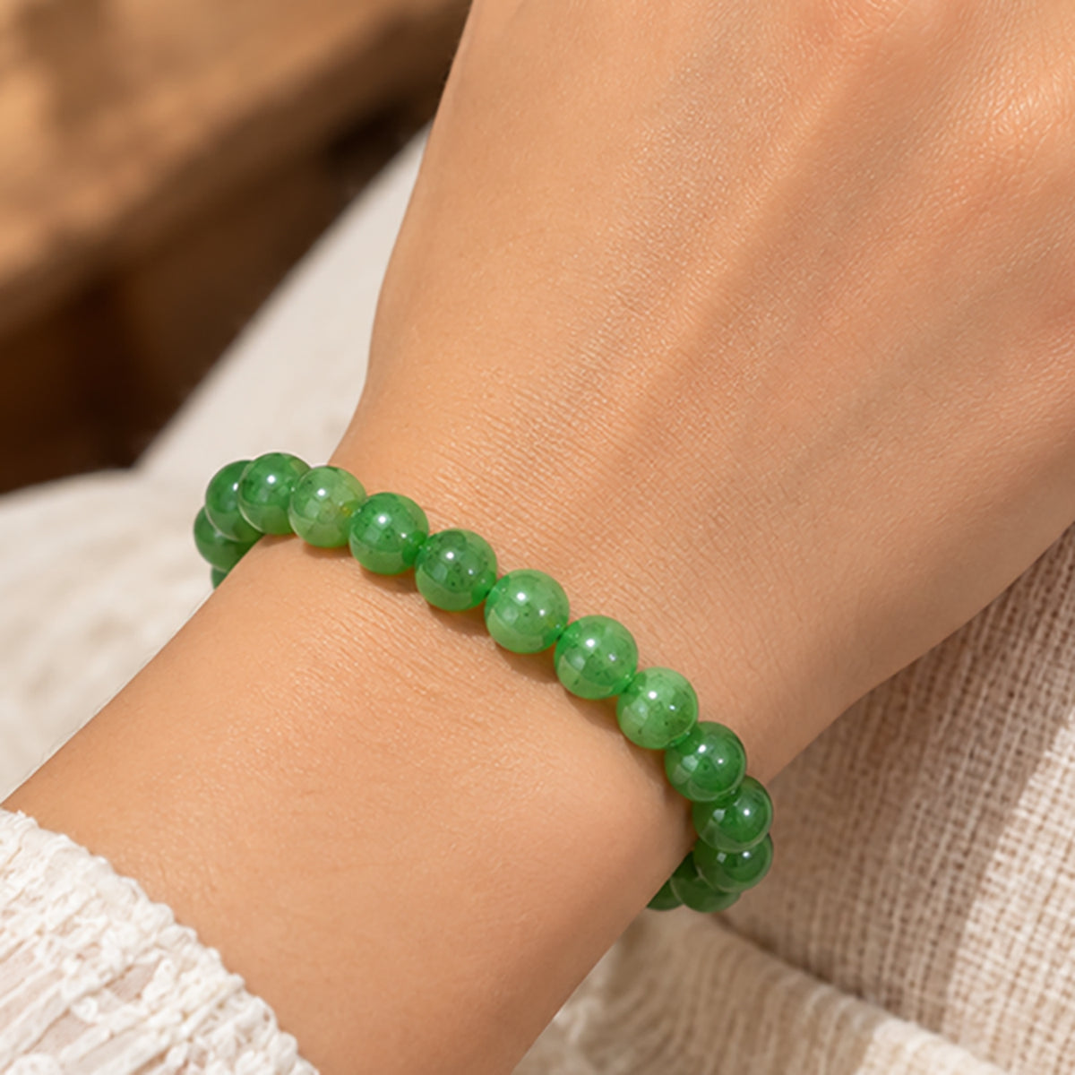Natural Green Aventurine Bracelet for Prosperity, Luck, Positivity & Harmony BB1036