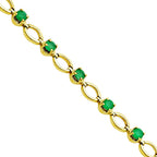 Premium 18K Gold Plated Green Onyx, Blue Topaz, Red Garnet, Purple Amethyst Stone Link Bracelet – Adjustable Fit BIB1002