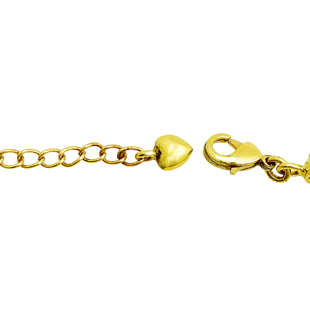 Premium 18K Gold Plated Green Onyx, Blue Topaz, Red Garnet, Purple Amethyst Stone Link Bracelet – Adjustable Fit BIB1002