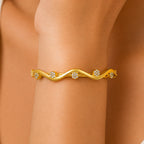Elegant 18K Gold Plated Designer Bangle Bracelet for Women & Girls BIB1003