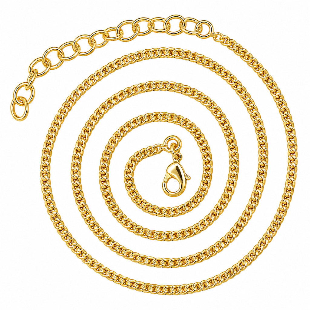Premium 18K Gold Plated Lightweight Chain Necklace for Everyday Wear BIC1001