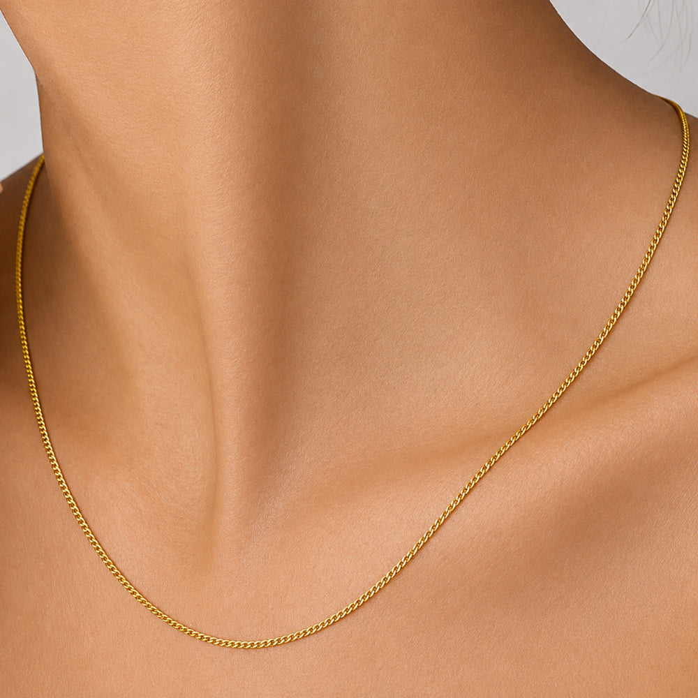 Premium 18K Gold Plated Lightweight Chain Necklace for Everyday Wear BIC1001