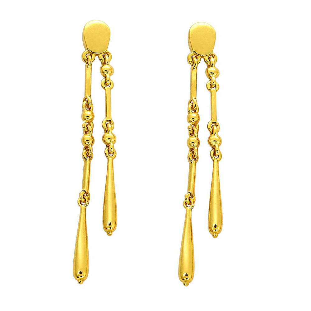 18K Gold Plated Geometric Tassel Long Dangle Drop Earrings for Women BIE1005