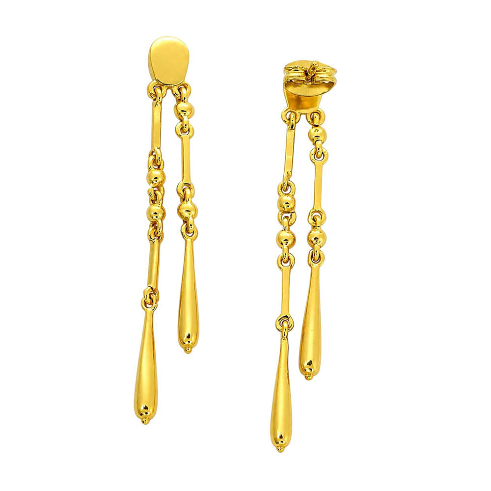 18K Gold Plated Geometric Tassel Long Dangle Drop Earrings for Women BIE1005