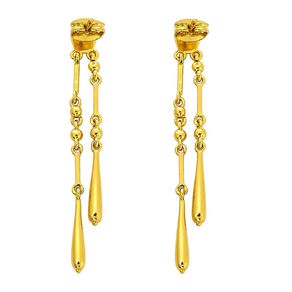 18K Gold Plated Geometric Tassel Long Dangle Drop Earrings for Women BIE1005