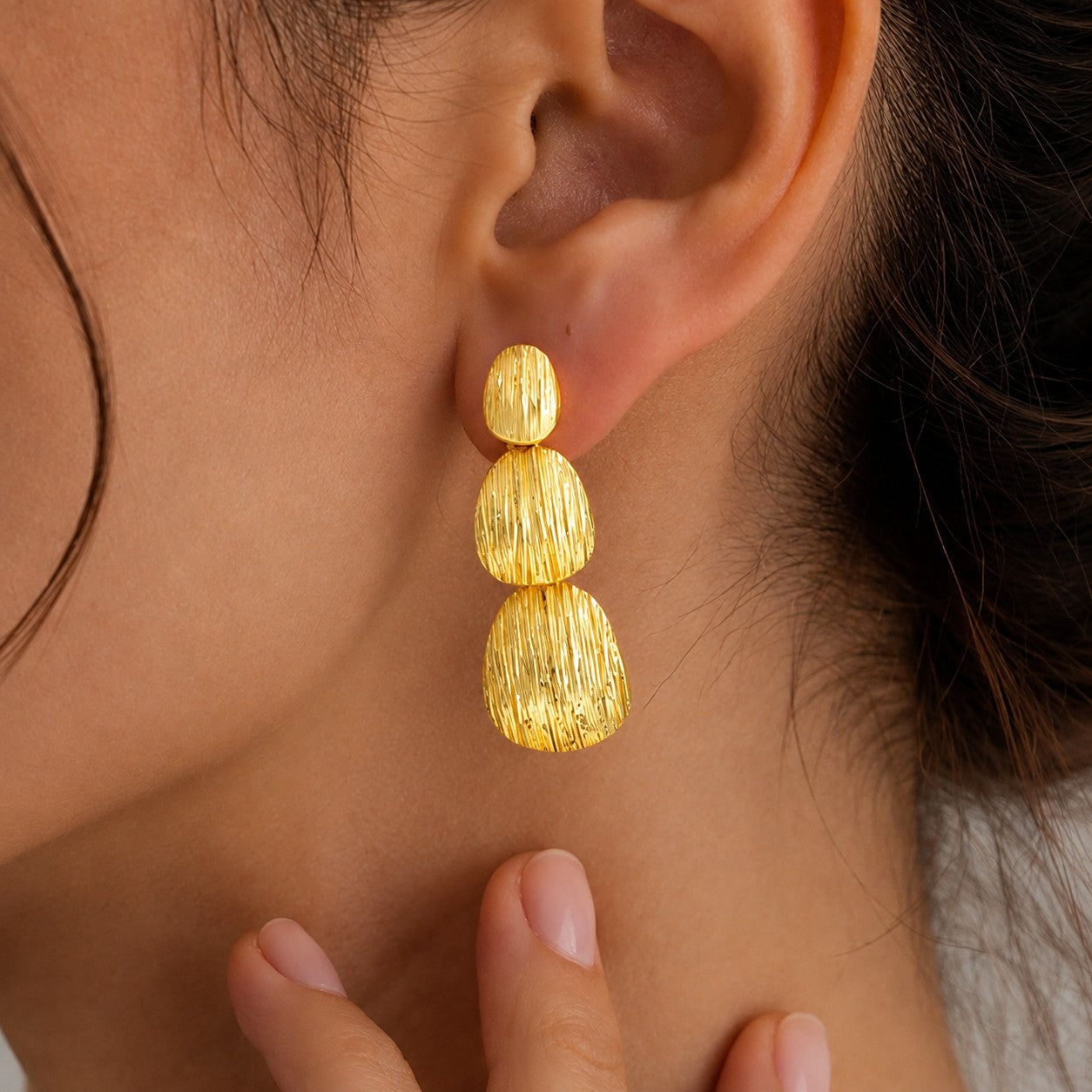 Premium 18K Gold Plated Designer Drop Earrings for Women & Girls BIE1008