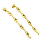 Stylish 18K Gold Plated Long Twist Statement Earrings for Women & Girls BIE1013
