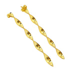 Stylish 18K Gold Plated Long Twist Statement Earrings for Women & Girls BIE1013
