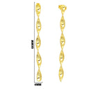 Stylish 18K Gold Plated Long Twist Statement Earrings for Women & Girls BIE1013