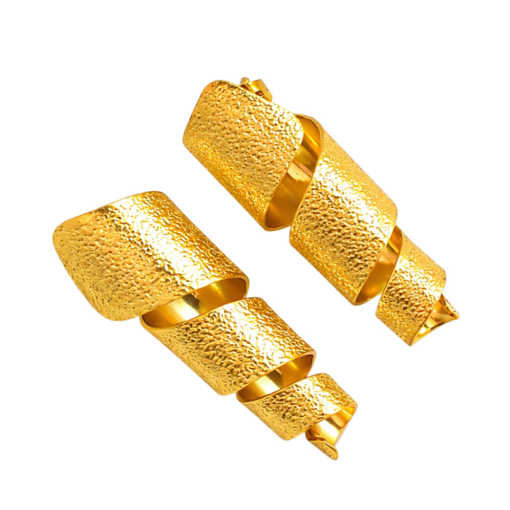Fashionable 18K Gold Plated Twisted Ribbon Earrings for Ethnic & Western Wear BIE1014